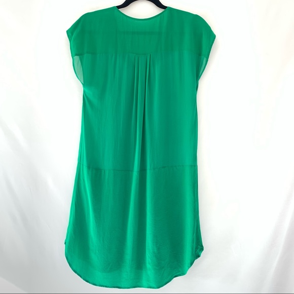 Green Sheer Tunic Button Up Sleeveless Dress S/M - Picture 13 of 16